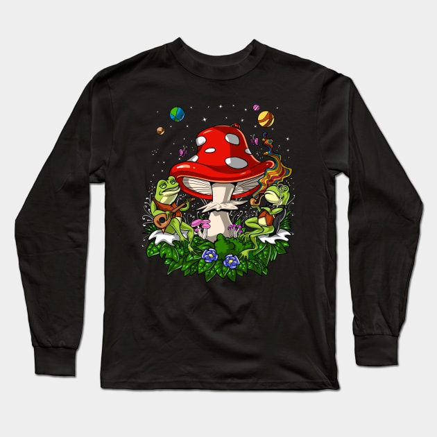 Psychedelic Bufo Alvarius Toads Long Sleeve T-Shirt by underheaven